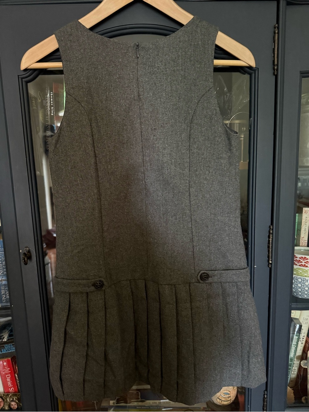 Zara Kids - Sleeveless Pleated Wool-Blend Shift Dress in Charcoal Gray